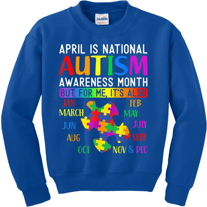 Autism Awareness - April is National Autism Awareness Month Kids Sweatshirt