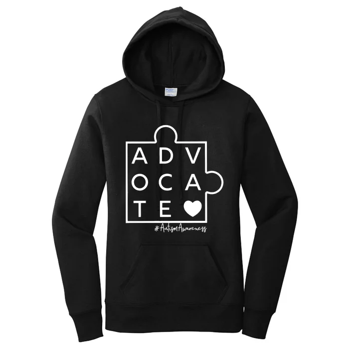 Advocate Autism Awareness Advocate Autism Support Accept Adapt Women's Pullover Hoodie