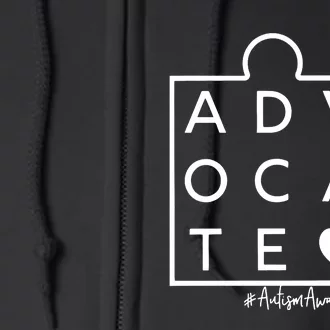 Advocate Autism Awareness Advocate Autism Support Accept Adapt Full Zip Hoodie