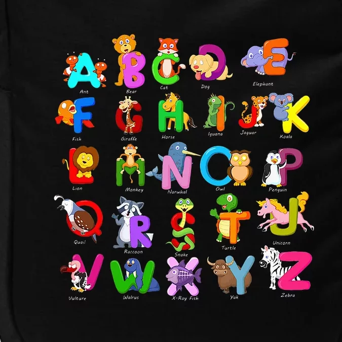 Alphabet Animal ABCs Learning Kindergarten School Teacher Impact Tech Backpack