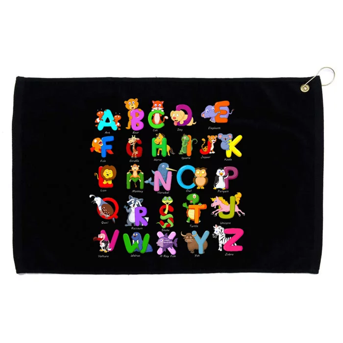 Alphabet Animal ABCs Learning Kindergarten School Teacher Grommeted Golf Towel