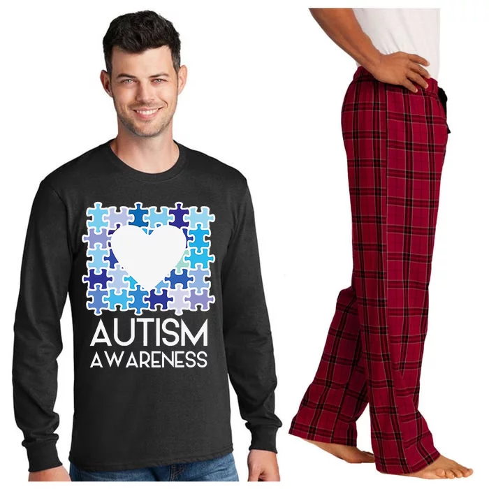 Autisms Autism Awareness Ribbon Long Sleeve Pajama Set