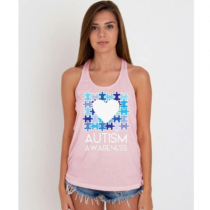 Autisms Autism Awareness Ribbon Women's Knotted Racerback Tank