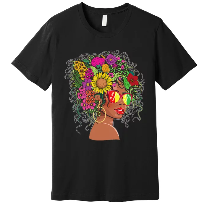 Afro African American Black Melanin Queen Juneteenth Premium T-Shirt