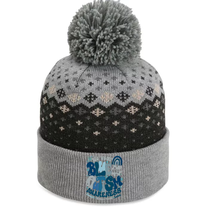 Autism Awarenessin April We Wear Blue Occupational Therapy The Baniff Cuffed Pom Beanie