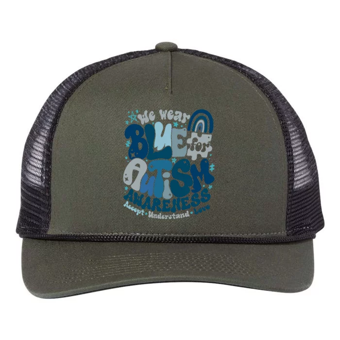 Autism Awarenessin April We Wear Blue Occupational Therapy Retro Rope Trucker Hat Cap