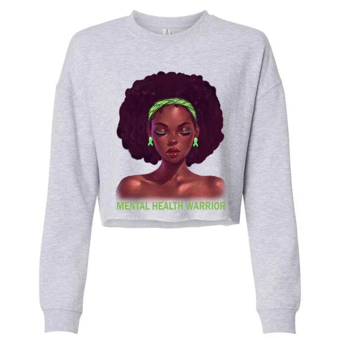 Afro African American Black Tal Health Warrior Gift Cropped Pullover Crew