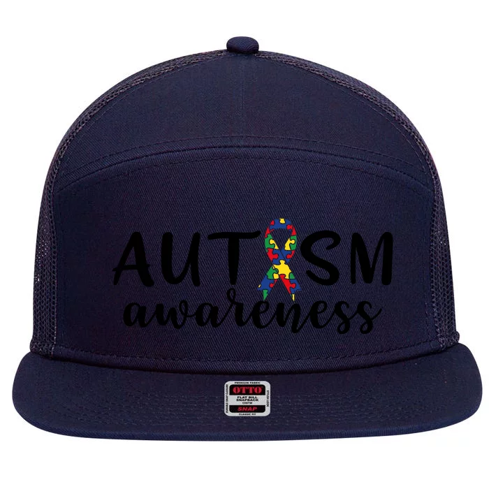 Autism Awareness 7 Panel Mesh Trucker Snapback Hat