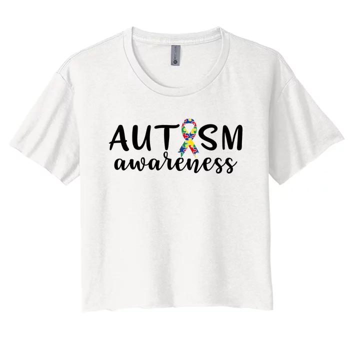 Autism Awareness Women's Crop Top Tee