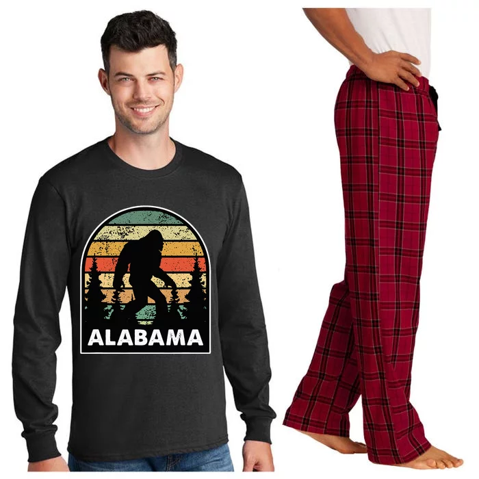 Alabama And A Bigfoot Or A Sasquatch Long Sleeve Pajama Set