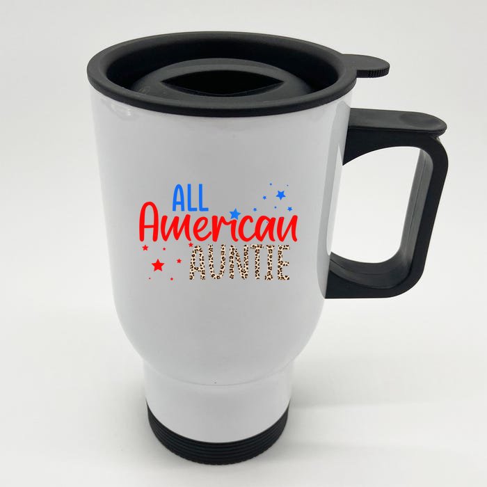 All American Auntie Niece Nephew Aunt Gift Front & Back Stainless Steel Travel Mug