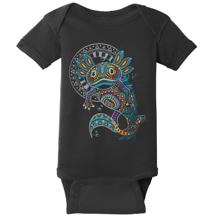 Axolotl Art Aztec Mexico Mexican Baby Bodysuit