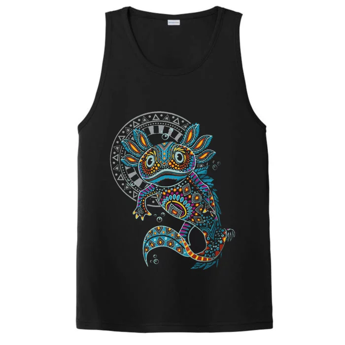 Axolotl Art Aztec Mexico Mexican Performance Tank