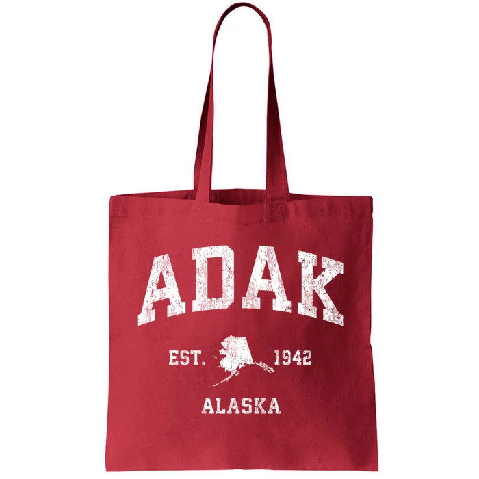 Adak Alaska Ak Vintage Athletic Sports Design Tote Bag