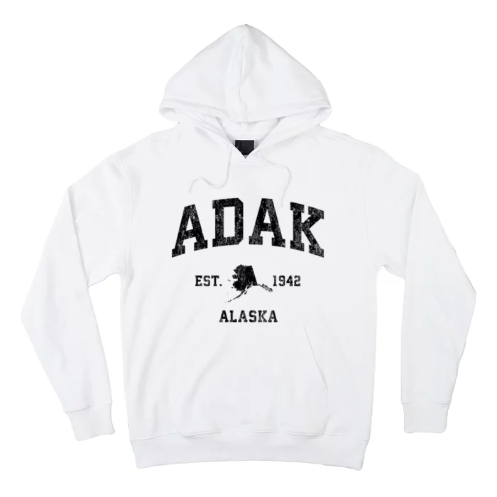 Adak Alaska Ak Vintage Athletic Sports Design Hoodie