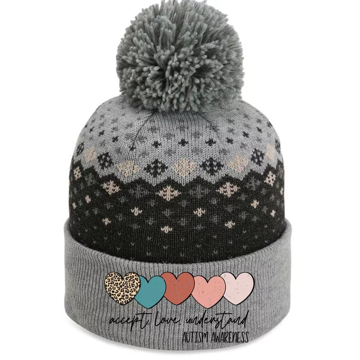 Autism Awareness Accept Love Understand The Baniff Cuffed Pom Beanie