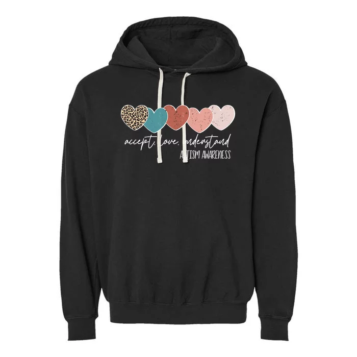 Autism Awareness Accept Love Understand Garment-Dyed Fleece Hoodie