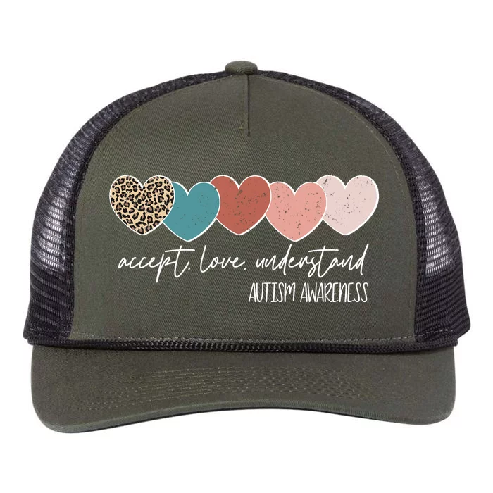 Autism Awareness Accept Love Understand Retro Rope Trucker Hat Cap