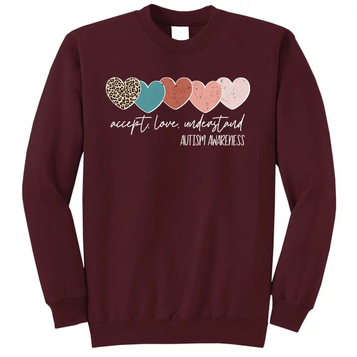 Autism Awareness Accept Love Understand Tall Sweatshirt