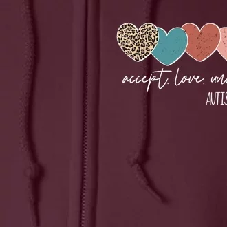 Autism Awareness Accept Love Understand Full Zip Hoodie