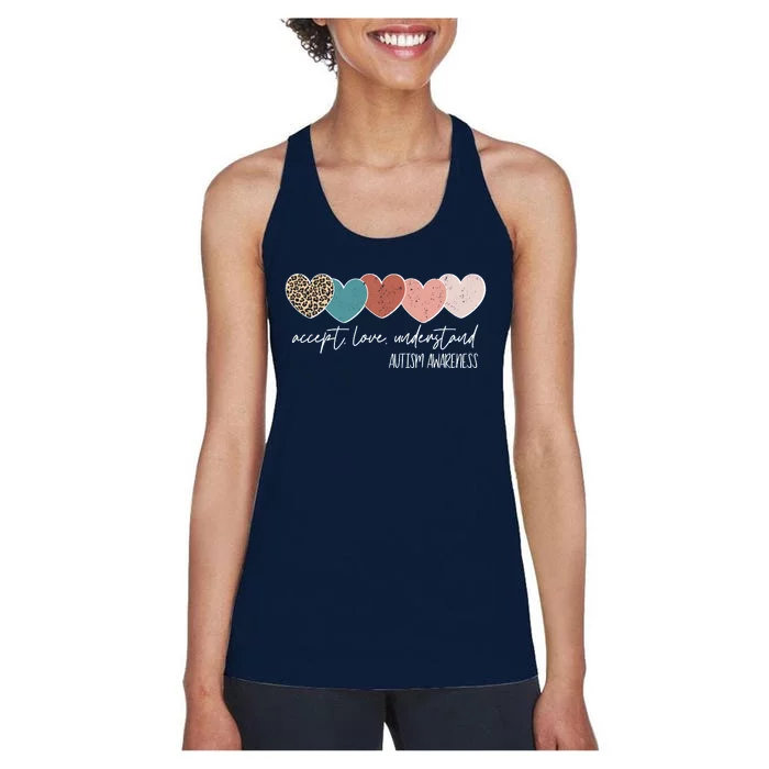 Autism Awareness Accept Love Understand Women's Racerback Tank