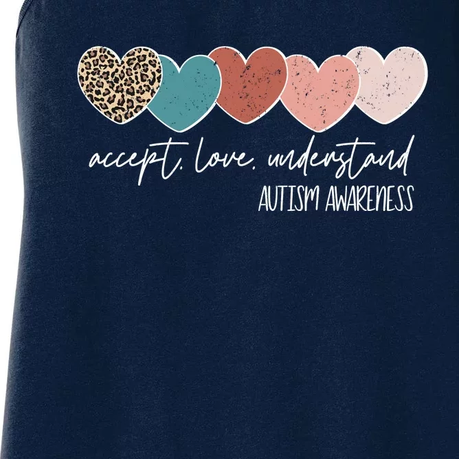 Autism Awareness Accept Love Understand Women's Racerback Tank