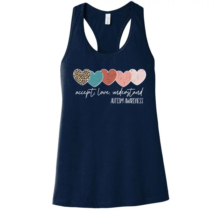 Autism Awareness Accept Love Understand Women's Racerback Tank