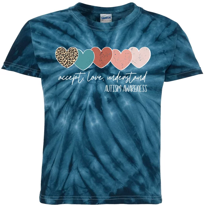 Autism Awareness Accept Love Understand Kids Tie-Dye T-Shirt