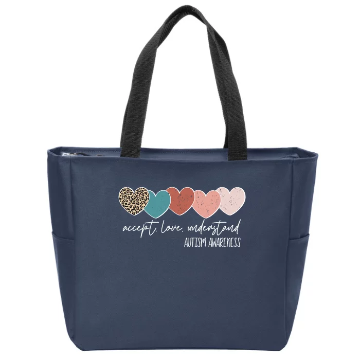 Autism Awareness Accept Love Understand Zip Tote Bag