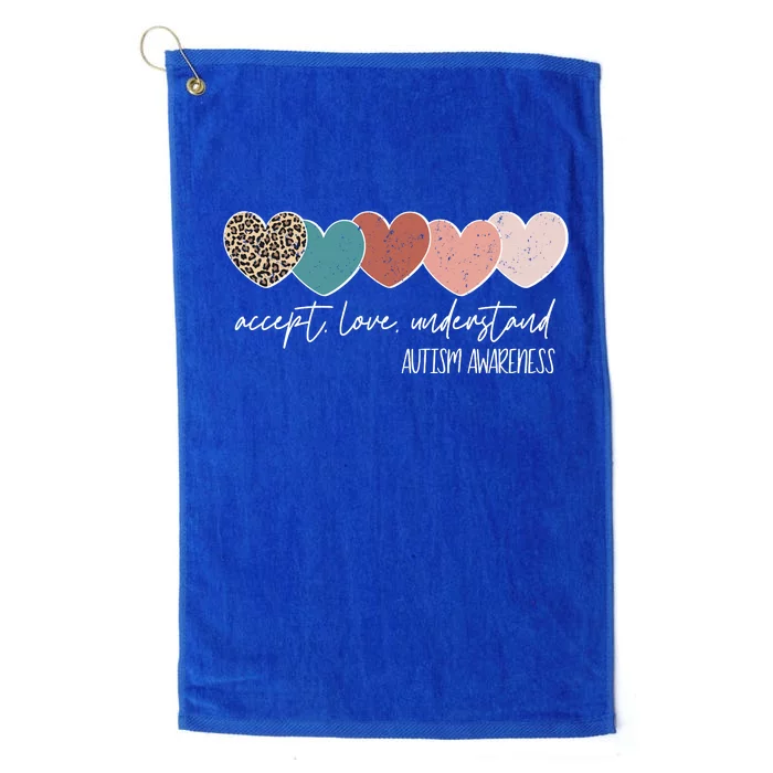 Autism Awareness Accept Love Understand Platinum Collection Golf Towel