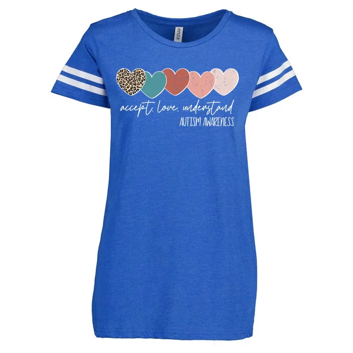 Autism Awareness Accept Love Understand Enza Ladies Jersey Football T-Shirt