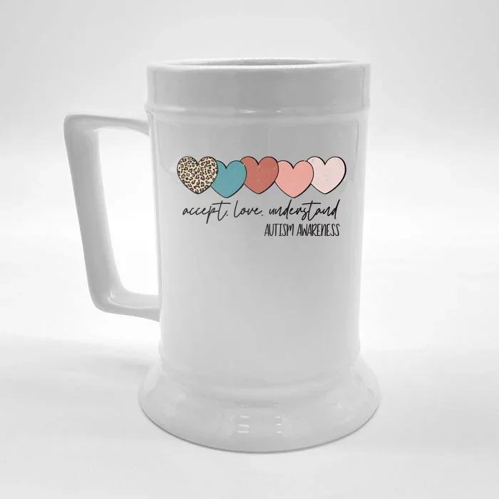 Autism Awareness Accept Love Understand Front & Back Beer Stein