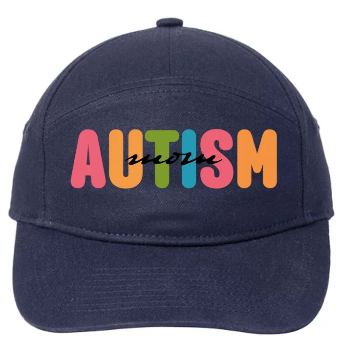 Autism Awareness Autistic Son Proud Autism Mama Autism Mom Meaningful Gift 7-Panel Snapback Hat