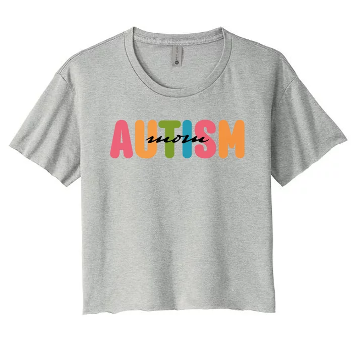 Autism Awareness Autistic Son Proud Autism Mama Autism Mom Meaningful Gift Women's Crop Top Tee