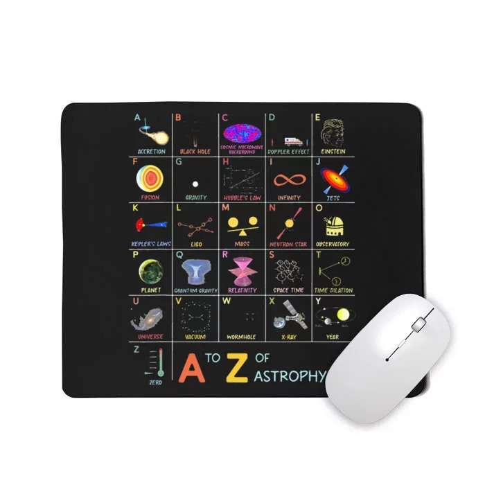 Alphabet A-Z Astrophysics Astrophysicist Space and Planets Mousepad