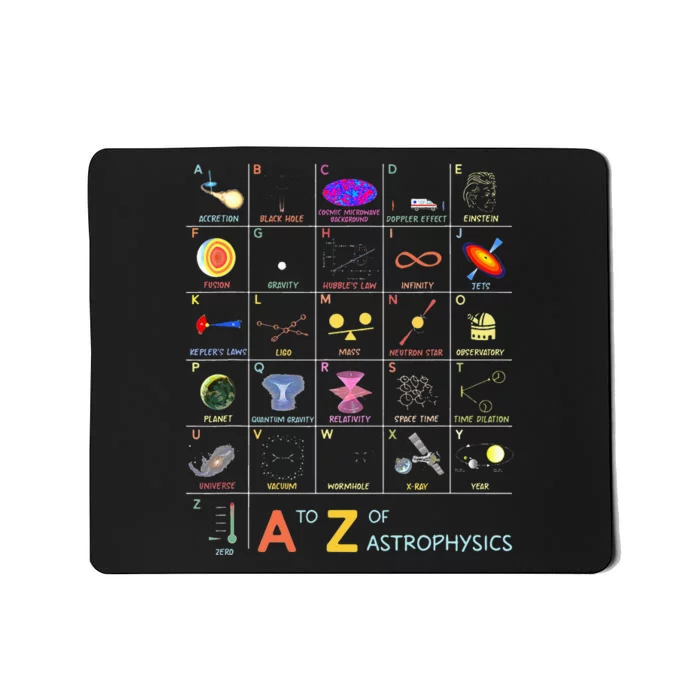 Alphabet A-Z Astrophysics Astrophysicist Space and Planets Mousepad