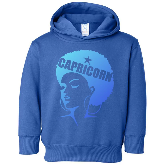 African American Afro Capricorn Zodiac Funny Gift Toddler Hoodie