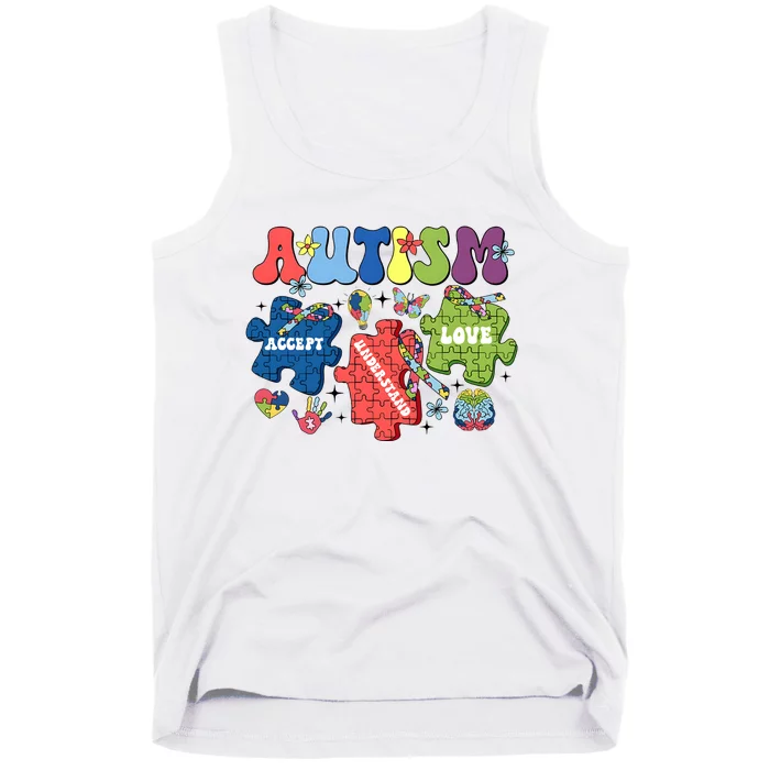 Autism Awareness Accept Understand Love Autism Puzzle Tank Top