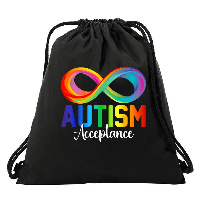 Autism Awareness Acceptance Infinity Symbol Drawstring Bag