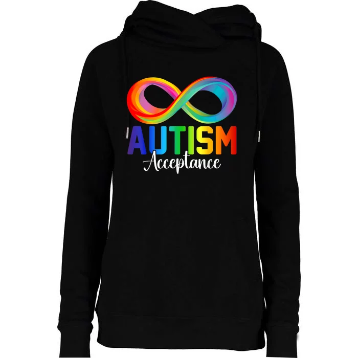 Autism Awareness Acceptance Infinity Symbol Womens Funnel Neck Pullover Hood