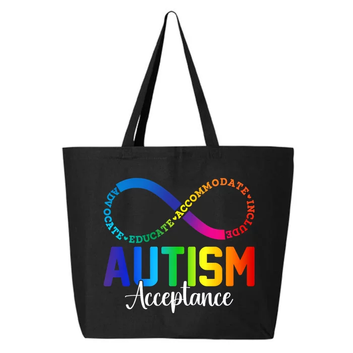 Autism Awareness Acceptance Infinity Symbol 25L Jumbo Tote