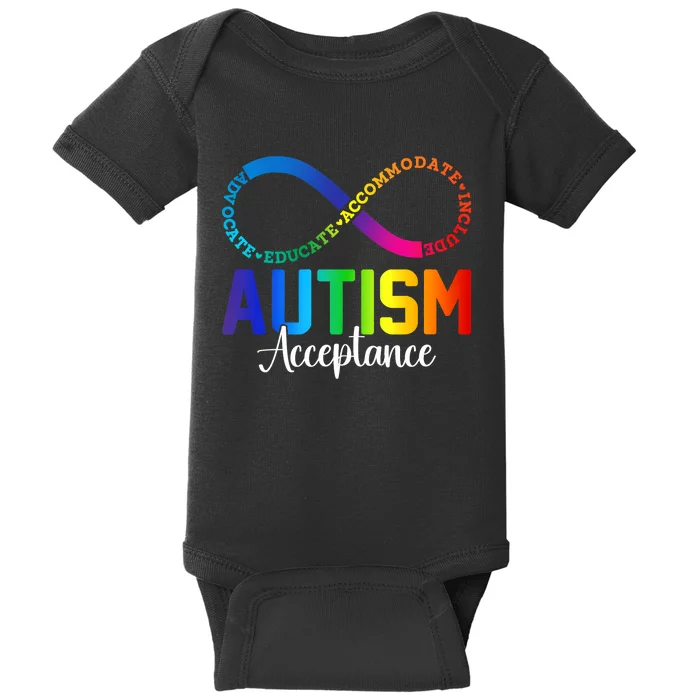 Autism Awareness Acceptance Infinity Symbol Baby Bodysuit