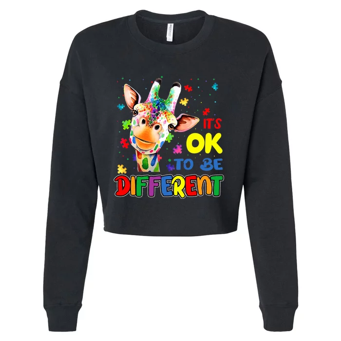 Autism Awareness Acceptance Wo Its Ok To Be Different Cropped Pullover Crew