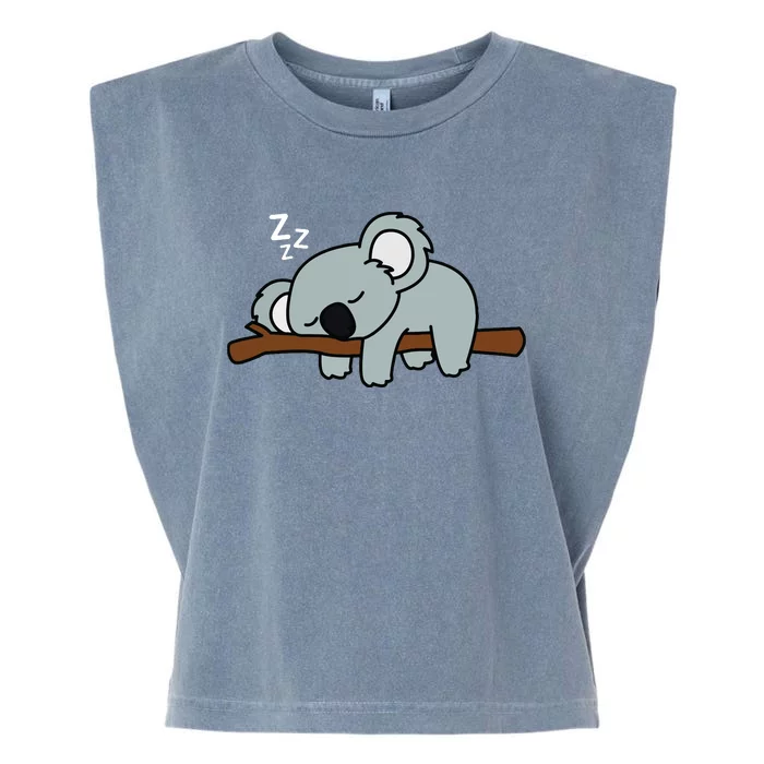 Adorable Australian Animal Tired Sleeping Cute Koala Bear Garment-Dyed Women's Muscle Tee