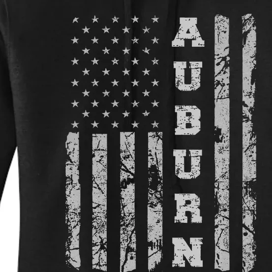 Auburn Alabama American Flag Women's Pullover Hoodie