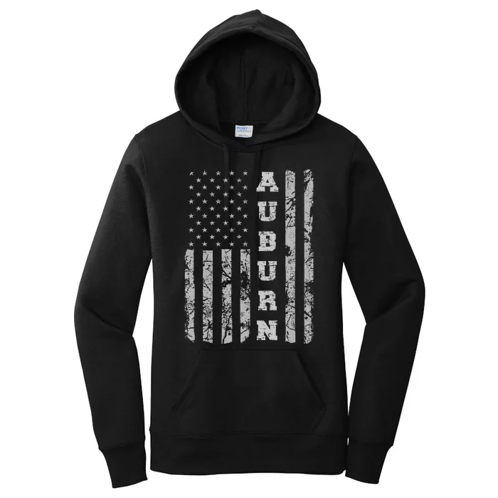 Auburn Alabama American Flag Women's Pullover Hoodie