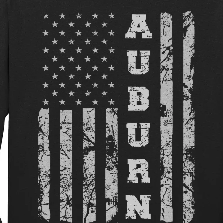 Auburn Alabama American Flag Tall Long Sleeve T-Shirt