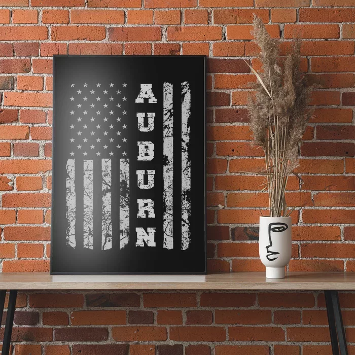 Auburn Alabama American Flag Poster