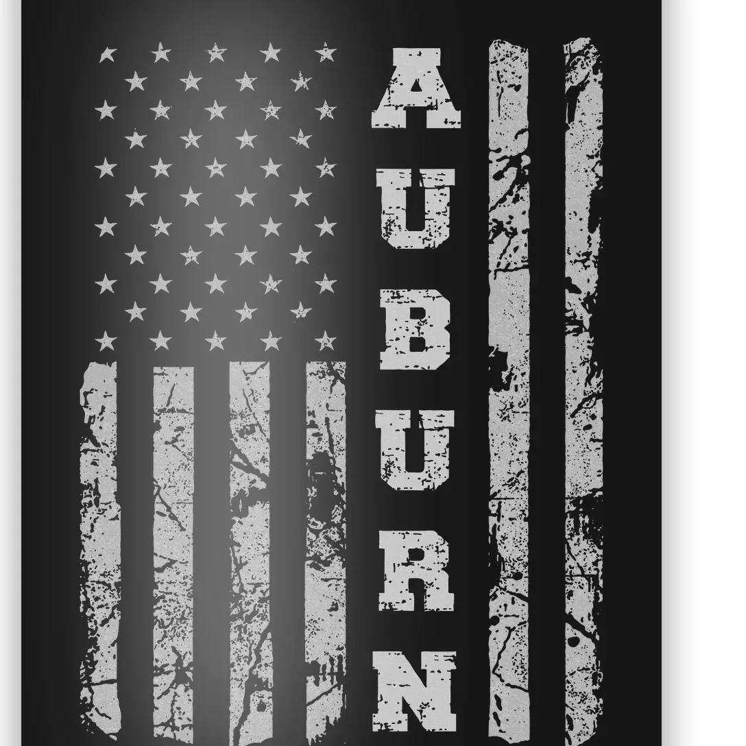 Auburn Alabama American Flag Poster