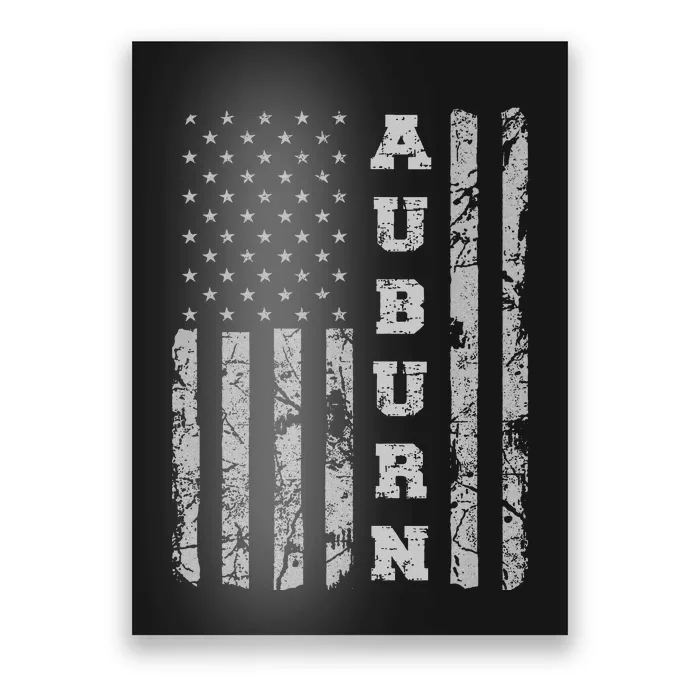 Auburn Alabama American Flag Poster